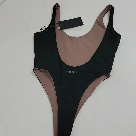 Elle Reve Peace Bodysuit Black/ Taupe - Picture 7 of 12